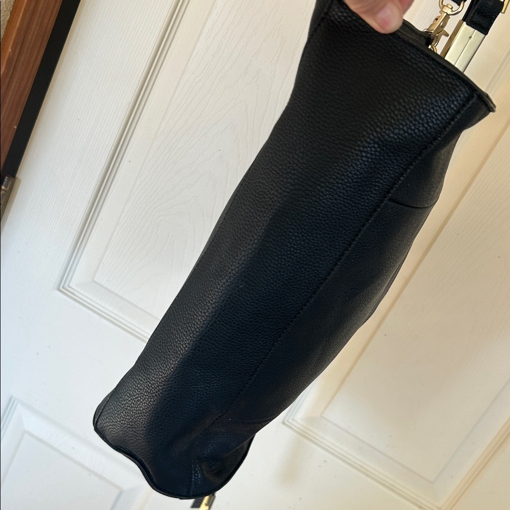 Foley + Corinna Black Faux Leather Bag briefcase with Gold Accents - Picture 15 of 16